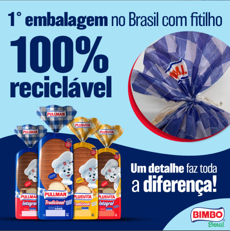 Embalagem Pullman com fitilho reciclável
