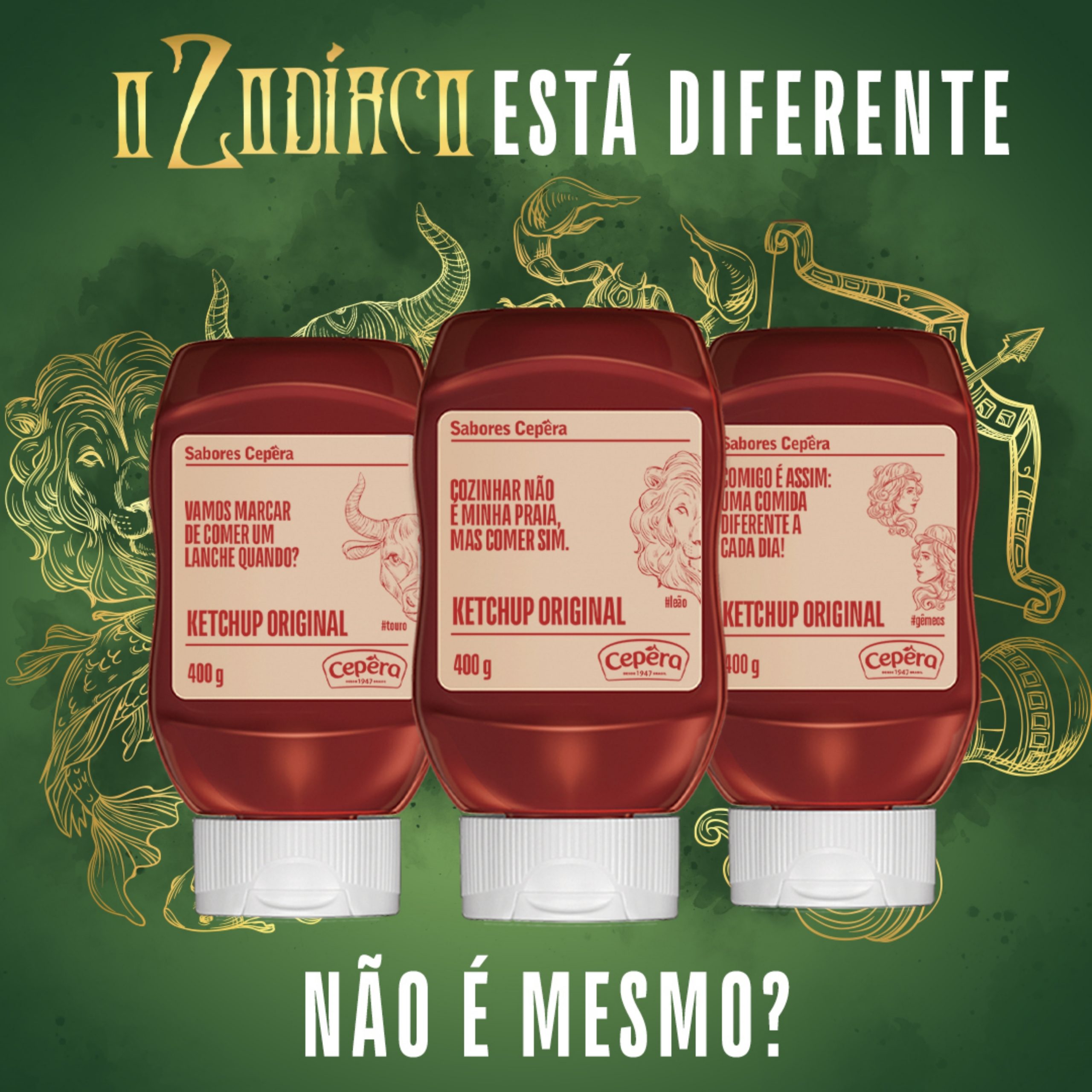 Edição especial Ketchup Cepêra –  embalagem com 12 signos do zodíaco