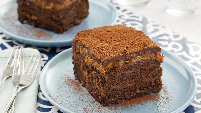 Pavê de Chocolate Amargo e Damasco