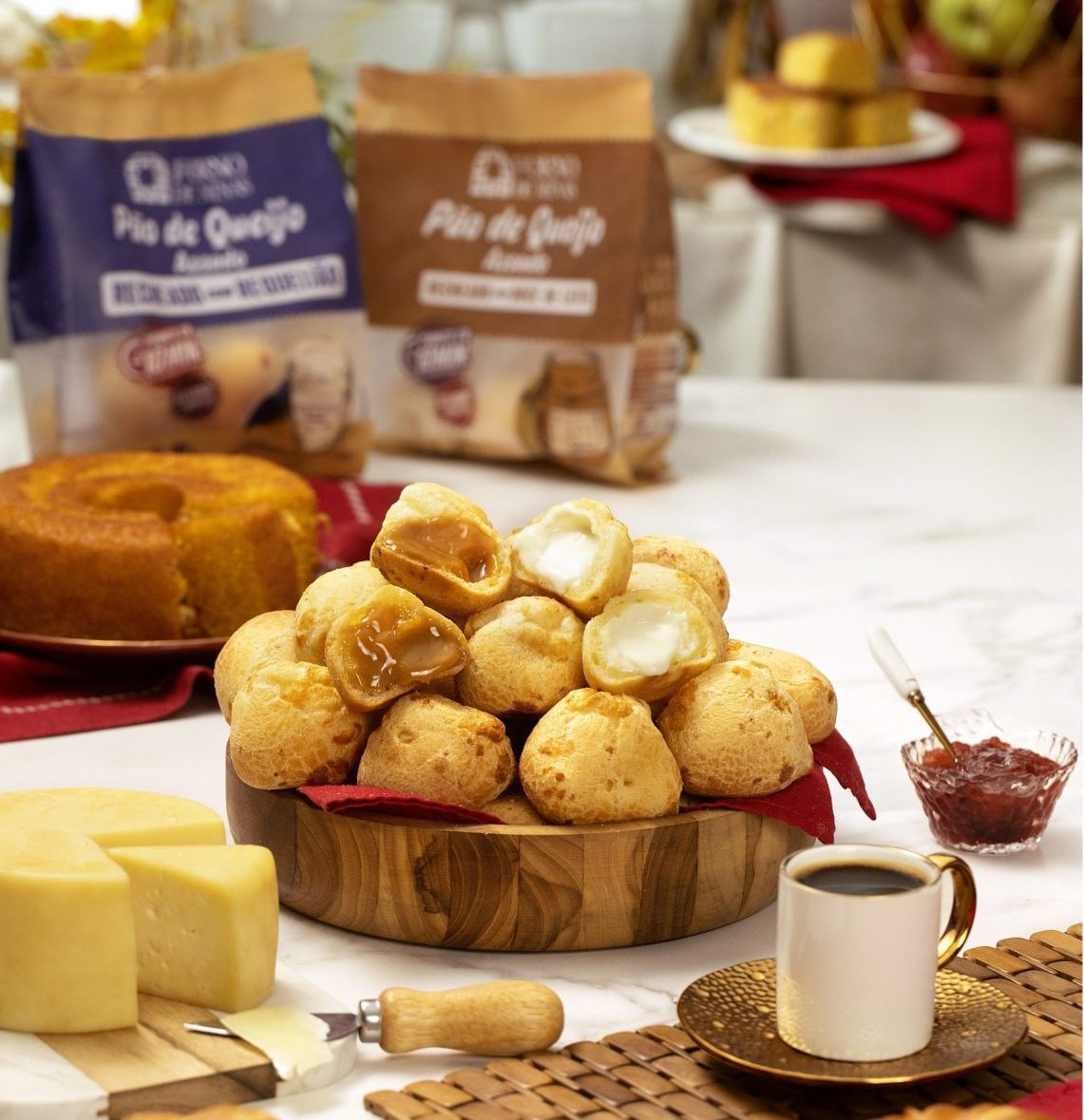 Forno de Minas lança pães de queijo recheados com doce de leite ou requeijão