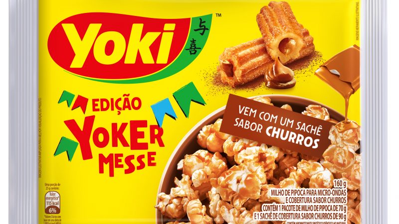 Pipoca de micro-ondas churros e maçã do amor Yoki